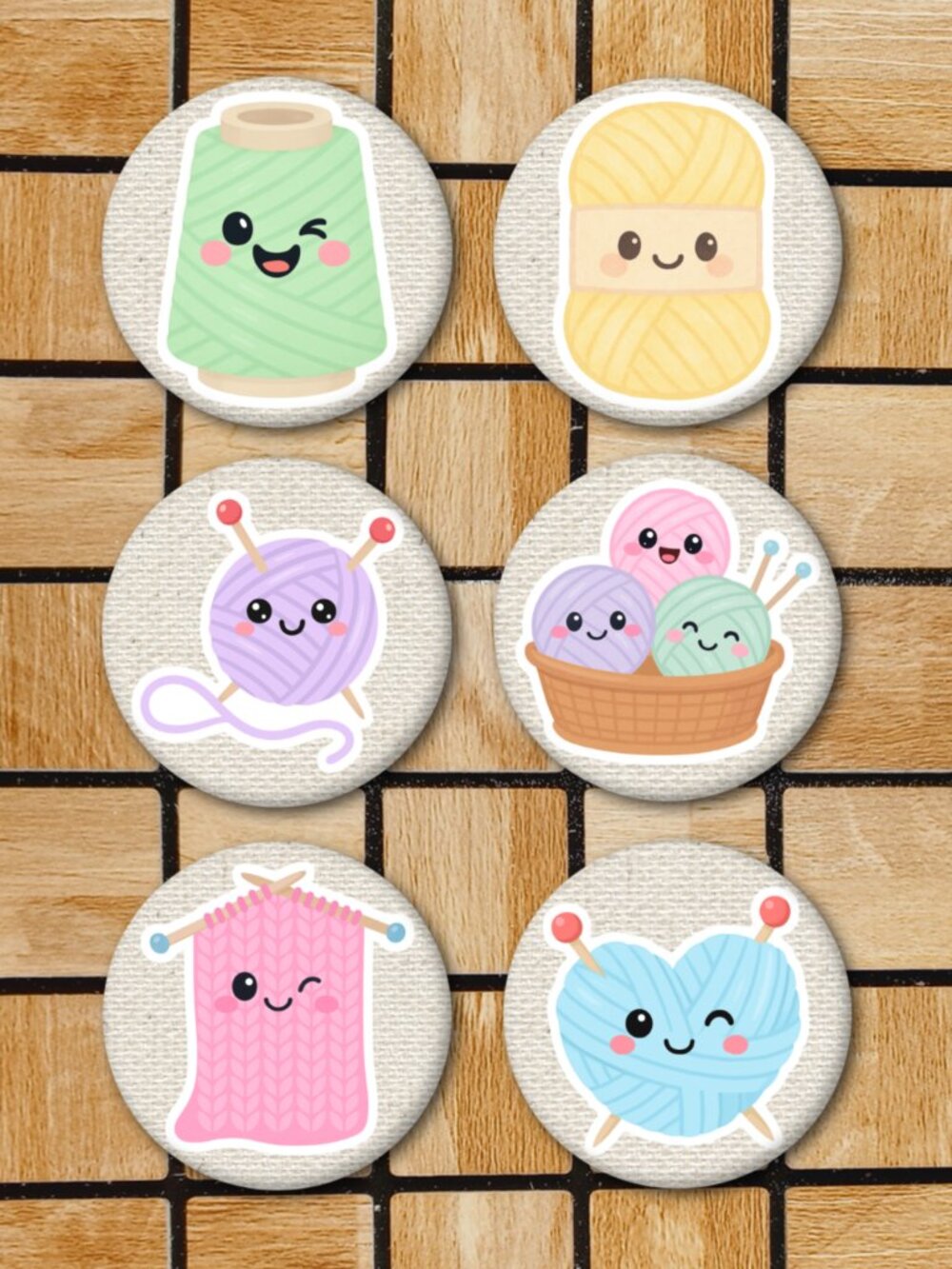 Kawaii Knitting Fridge Magnets Set Of 6 Metal Magnets Home Office Kitchen School